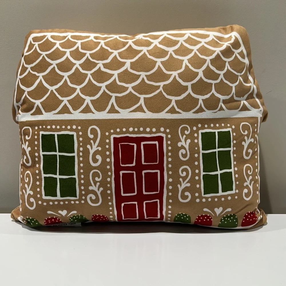 🌸NEW HOBBY LOBBY GINGERBREAD HOUSE PILLOW CHRISTMAS DECORATIONS (14in. X…